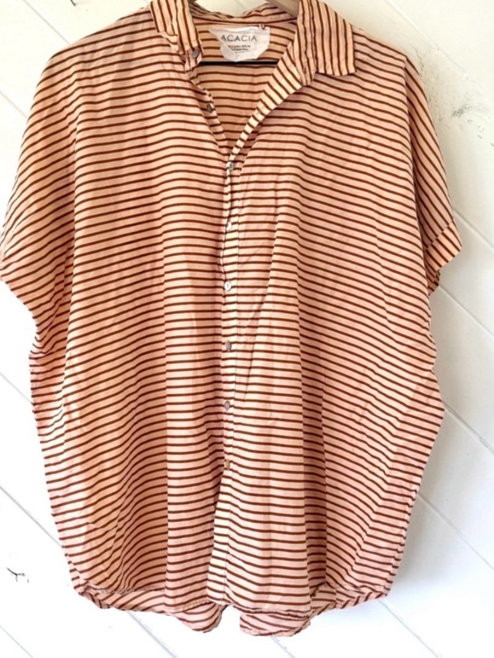 ACACIA Mombasa top in Apricot Stripe
